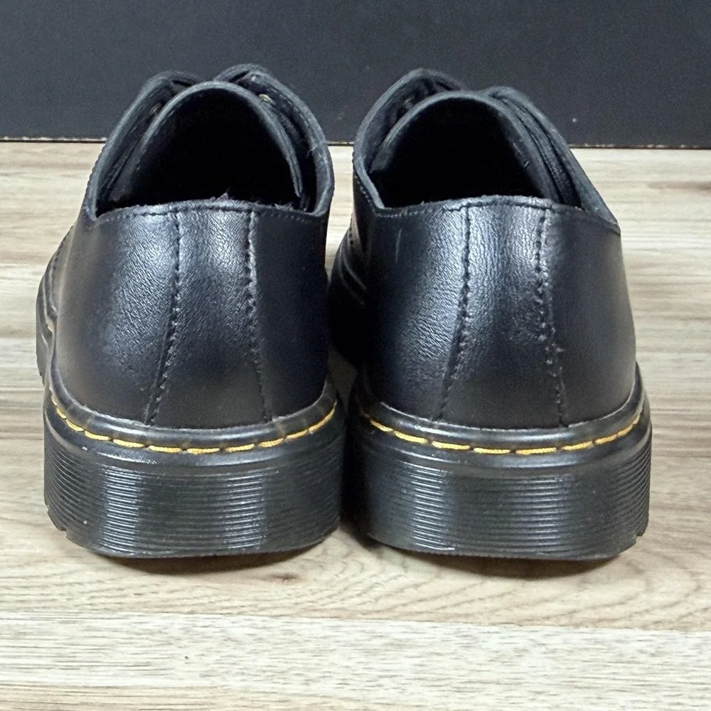 Dr Martens Shoes Men Size 7 Black Zavala Lo Derby Leather 3-Eye Round Toe Preppy